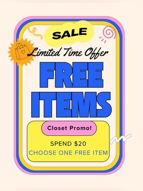 🏷️SALE!▪️FREE Items▪️Choose 1 Free item for every $20 spent in my closet! 💰